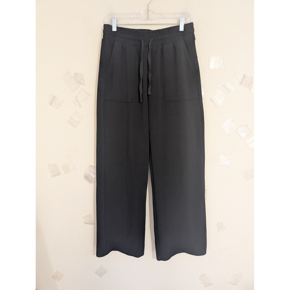 Rae Mode Black Wide Leg Lounge Pants High Rise Drawstring Pockets Womens Large